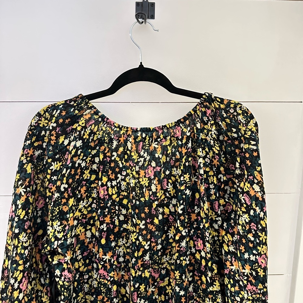 NWT FREE PEOPLE S Gardenia black combo Shabby Chic boho 100% cotton Mini dress - Picture 16 of 16